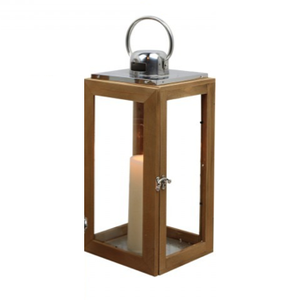 Farol de Madera Blanco Rústico, Portavelas Decorativo, Farol Colgante de Madera Envejecida para Decoración del Hogar, Bodas y Jardín - Product Image 3