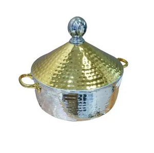 Casserole élégante en métal avec couvercle, chauffe-plat isolé pour la maison, les mariages, la restauration, les hôtels, conteneur alimentaire - Product Image 5
