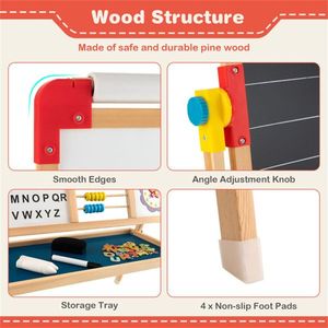Cavalletto di arte in legno 3-in-1 per i bambini per la pittura di disegno e schizzi - Product Image 6