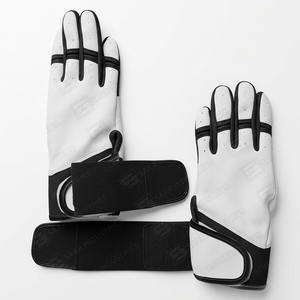 Nouveau noir blanc couleur combinaison longue manchette Baseball gants de frappe respirant léger confortable crochet boucle fermeture - Product Image 4