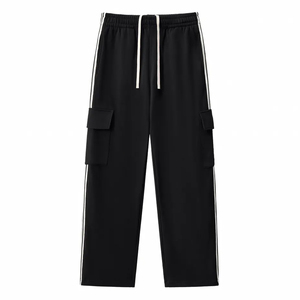 กางเกงสเวตเตอร์ผู้ชายผู้หญิงเอวยางยืดมีเชือกรูดขาตรง - Product Image 1