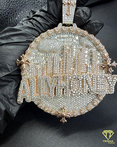 Colgante Personalizado Iced Out con Nombre y Horizonte Urbano, Diamante Moissanita, Amuleto de Lujo Estilo Hip Hop para Hombre - Product Image 5