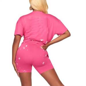 Conjunto Deportivo Sin Costuras para Mujer OEM, Top de Manga Larga y Pantalones Cortos, Logotipo Personalizado - Product Image 2