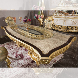Juego de Comedor Barroco Dorado Antiguo Aristocrat, Mesa y Sillas Ornamentadas, Muebles Clásicos Europeos de Madera Ecológica y Duradera - Product Image 2