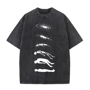 Camiseta de manga corta oversize para hombre, 100% algodón, gramaje pesado, lavado vintage, con estampado estilo urbano. - Product Image 3