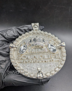 Pendentif rond personnalisé avec nom, logo ou lettre, en moissanite, plaqué or, style hip-hop pour hommes - Product Image 3