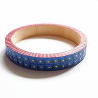 Joyería Étnica Hecha a Mano por Diseñadores Indios, Brazaletes de Madera Pintada con Cristales para Mujer, Accesorios de Moda RR Enterprises RR202513601