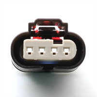 Conector Automotriz Sellado Impermeable Jinhang4p-YH de 4 Pines, de Cobre y Nylon Amarillo con Bloqueo CPA, Conector Hembra para Sensores de Coche