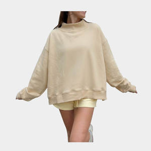 เสื้อสเวตเชิ้ตคอกลมโอเวอร์ไซส์สำหรับผู้หญิง สีม่วง แต่งขอบสีดำ พิมพ์ลายตัวอักษร Paris แขนยาว ผ้าฝ้ายถัก ใส่ได้ในฤดูใบไม้ร่วง - Product Image 5