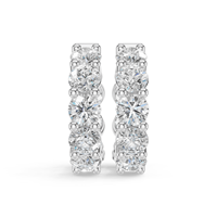 Rhodium-Plattierte 925 Silber Blumenförmige Creolen Brillantschliff Moissanit Damen Klassische Hochzeit Verlobung Geschenk Schmuck