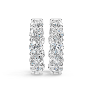 Pendientes de Plata 925 Chapados en Oro Rosa con Moissanita de Corte Brillante Redondo, Joyería Clásica Unisex para Compromiso y Regalo - Product Image 3