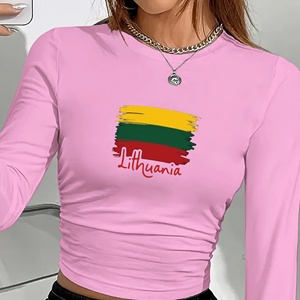 Bandera lituana con camisa de manga larga de moda de mujer de Lituania - Product Image 4
