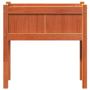 Jardinera de Madera de Pino Macizo Color Cera Marrón, 27.6 x 12.2 x 27.6 Pulgadas, Macetas y Jardineras - Product Image 5