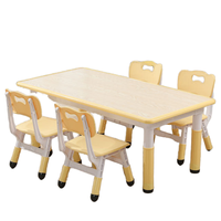 Table pour tout-petits réglable en hauteur et ensemble de 4 chaises bureau d'école d'étude pour enfants pour meubles de garderie préscolaire