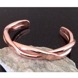 Elegante Brazalete de Cobre Pulido, Simple, Minimalista, de Lujo, Ajustable, Hecho a Mano, Personalizado, Regalo para las Fiestas - Product Image 3
