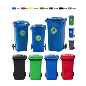 صندوق نفايات محمول عالي الكثافة متوفر في الهواء الطلق بدواسة القدم صندوق نفايات بلاستيكي - Product Image 2