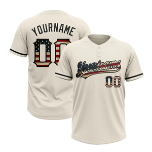Camiseta de Béisbol/Sóftbol de Dos Botones, Transpirable, con Estampado Personalizado, Cuello en V, Tallas Grandes, Nombre y Número Personalizables - Product Image 1