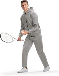 ชุดวอร์มผู้ชาย 2 ชิ้น เสื้อฮู้ดมีซิป ชุดออกกำลังกายแขนยาวลำลอง - Product Image 6