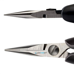 Pince à bec d'oie en acier inoxydable, mâchoires dentelées en acier inoxydable, poignée ergonomique en 2 composants, outils professionnels pour bijoux - Product Image 2