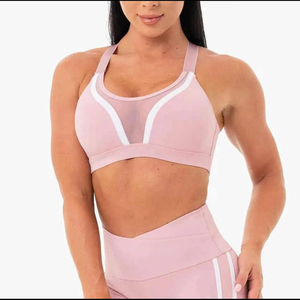 Wholesale Women's High Support <b>Cross</b> Back Sports Bra for Yoga & Gym-Breathable Eco-Friendly Quick Dry with Front Logo - Product Image 1