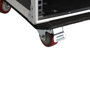 Armadio per Attrezzature DJ a Singolo Strato 19'' 12U con Doppia Porta Nero e Argento per Sistema da Palco - Product Image 5