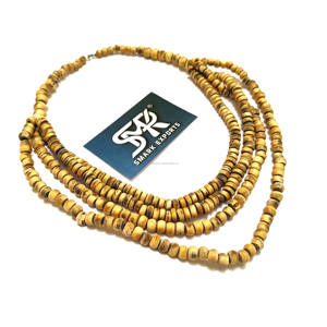 Collar con cuentas de cuerno de búfalo con acabado quemado para mujer, joyería de cuerno orgánico hecha a mano de múltiples hebras, gargantilla de declaración étnica Tribal - Product Image 1