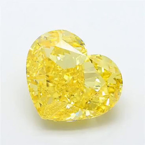 Diamant de couleur jaune fantaisie, taille cœur, 1 carat, cultivé en laboratoire (CVD HPHT), certifié IGI, pour la création de bijoux - Product Image 1