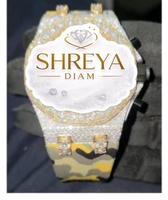 Montre SHREYA DIAM de Luxe en Alliage d'Acier Inoxydable avec Moissanite, Mouvement à Quartz, Date Automatique, Résistance à l'Eau 1 Bar - Meilleure Vente