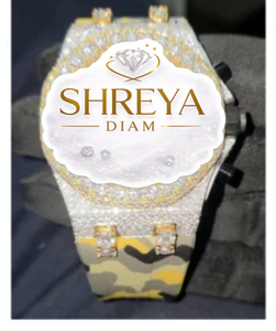 Montre SHREYA DIAM de Luxe en Alliage d'Acier Inoxydable, Mouvement à Quartz, Cadran en Verre, Moissanite, Résistance à l'Eau 10m, Chiffres Romains - Meilleure Vente - Product Image 2