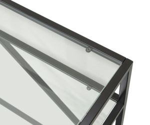 TMG-A136 Custom Industrial Modern Tempered Glass <b>Console</b> <b>Table</b> for Living Room Home Furniture <b>with</b> Display <b>Storage</b> - Product Image 5