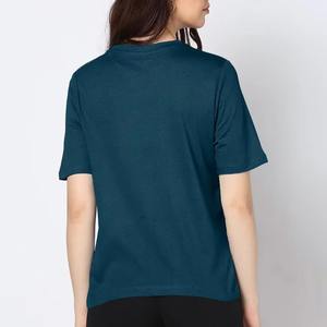 Camiseta informal de mujer, holgada, mezcla de algodón, poliéster y seda, con logo, color rojo, para verano, fabricante directo. - Product Image 5