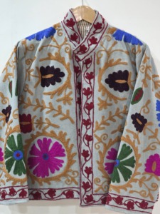 Abrigo de Terciopelo con Cuello Redondo y Bordado Floral Bohemio Ecológico para Mujer Talla Grande, Ropa Exterior Informal de Manga Larga para Invierno - Product Image 4