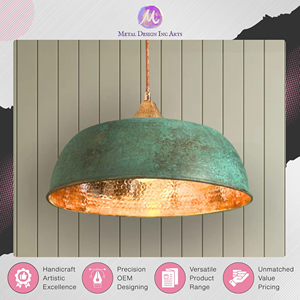 Professional Manufacturer & Exporter Selling Verdigris Green Patina Copper Hammered Pendant Desk <b>Lamp</b> with 1 Year Warranty - Product Image 4