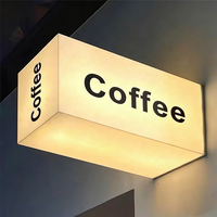 Boîte à lumière LED en acrylique en forme de cube, couleur personnalisée, écologique, durable, ultra-fine, pour publicité extérieure suspendue