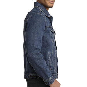 Trucker style blue <b>men</b> <b>denim</b> <b>jacket</b> sherpa lined thick warm winter outerwear fashion street vintage design casual - Product Image 1