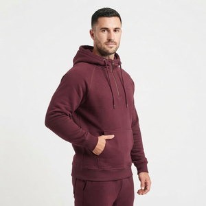 Sweat à capuche tendance pour homme, taille standard, demi-zip, en coton épais, personnalisable, vente en gros, haute qualité - Product Image 6