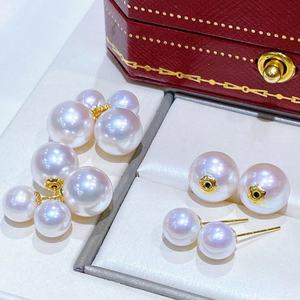 Versátiles Pendientes de Perlas de Agua Dulce Chapados en Oro de 14K, Serie Simple de Hojas Cuadradas Templadas, Belleza Natural - Product Image 4