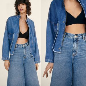 Chaqueta vaquera de mujer con hombros caídos, estilo holgado, estilo hip hop, prenda exterior de mezclilla - Product Image 2