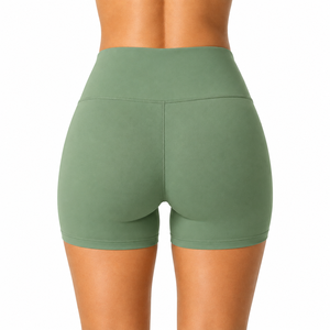 OEM ODM Custom <b>Women's</b> High Waist <b>Black</b> Compression <b>Shorts</b> Gym Workout Yoga Running Fitness Biker <b>Shorts</b> Moisture Wicking 4 Way - Product Image 3