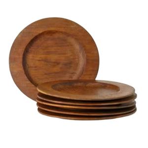 Assiettes de service en bois massif personnalisables peintes à la main, design artisanal rustique et moderne, durables, écologiques, de qualité alimentaire, pour la maison - Product Image 4