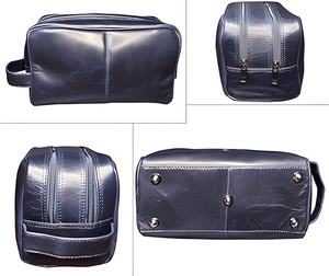 Neceser de Cuero Genuino para Hombre, Bolsa de Aseo para Viaje, Kit de Afeitado, Organizador de Artículos de Baño, Bolsa de Cosméticos de Cuero para Mujer - Product Image 3