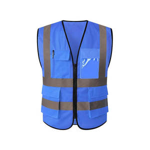 Polyester fabric 120 to 160 GSM breathable reflective safety vest high visibility strips custom logo printing private <b>label</b> bulk - Product Image 3