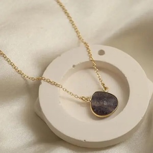 Rainbow Fluorite Heart Pendant <b>Necklace</b> Handmade Gold Plated Bezel Set Gemstone Jewelry Gift for Women - Product Image 3