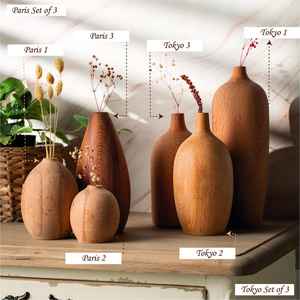 Ensembles de vases de sol en bambou faits à la main, minimalistes et écologiques, décoration intérieure, cadeau pour les agents immobiliers et les jeunes propriétaires - Product Image 3