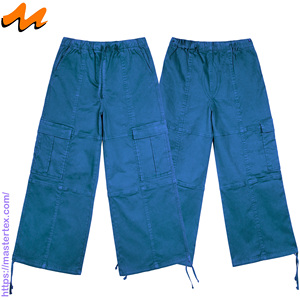 Pantalones Cargo Casuales de Verano para Mujer MASTER TEXTILE, Color Sólido, Pierna Ancha, Transpirables, Cintura Media, Hechos con Tela de 7.37 oz - Product Image 3