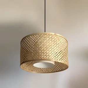 Modern Chandelier Lamp Dining Bamboo Decorative Kitchen Lampshade Rattan Light Pendants for House Hotel o Restaurant