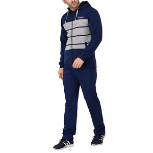 Survêtements d'hiver pour hommes, légers, respirants, 100 % coton, avec capuche, fermeture éclair intégrale, personnalisés par le fabricant, pour le sport et les loisirs - Product Image 1