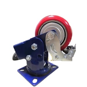 Rueda Industrial de Poliuretano (PU) Personalizable de 150 mm con Placa, Rodamiento de Bolas Doble, Capacidad de Carga de 400 kg, Absorción de Impactos, OEM - Product Image 1