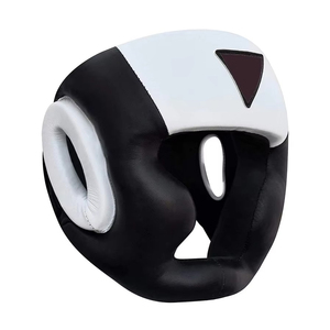 Casque de boxe d'entraînement et de compétition, protection de tête en cuir véritable de haute qualité pour le kick-boxing et l'entraînement au combat - Product Image 1