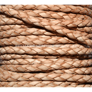 High Quality 4mm Natural Bolo Braided <b>Leather</b> Cord for Jewelry Making Braided <b>Leather</b> String Wholesale - Product Image 3